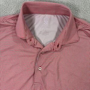 Turtleson Tour Performance Golf Polo Phoenix GC Logo Red Polka Dot Men Large EUC